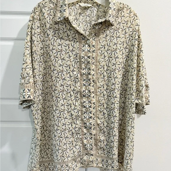 Max Studio Scarf Print Button Up Flowy Relaxed Travel Oversized Resort wear - Picture 1 of 11